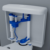 KIT COMPLETO PARA CAIXA ACOPLADA C/ MECANISMO ACIONADOR SUPERIOR - BLUKIT