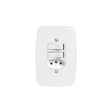 INTERRUPTOR 2 TECLAS PARALELAS + TOMADA 10A - RADIAL