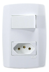 INTERRUPTOR 1 TECLA PARALELA + TOMADA 10A - ILUMI SLIM