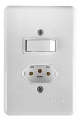 INTERRUPTOR 1 TECLA PARALELA + TOMADA 10A - ILUMI STYLUS