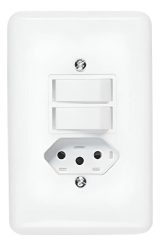 INTERRUPTOR 2 TECLAS SIMPLES + TOMADA 10A - ILUMI STYLUS