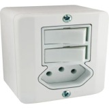 INTERRUPTOR 2 TECLAS SIMPLES + TOMADA 20A SISTEMA X - RADIAL
