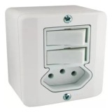 INTERRUPTOR 2 TECLAS SIMPLES + TOMADA 10A SISTEMA X - RADIAL