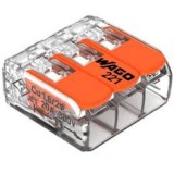 CONECTOR DE EMENDA 3 FIOS ATE 6.0MM 30A 300V - WAGO