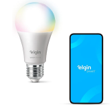 LAMPADA INTELIGENTE SMART COLOR 10W ELGIN RGB WIFI COMPATILVEL COM ALEXA