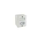 INTERRUPTOR 1 TECLA PARALELA + TOMADA 10A SISTEMA X - RADIAL